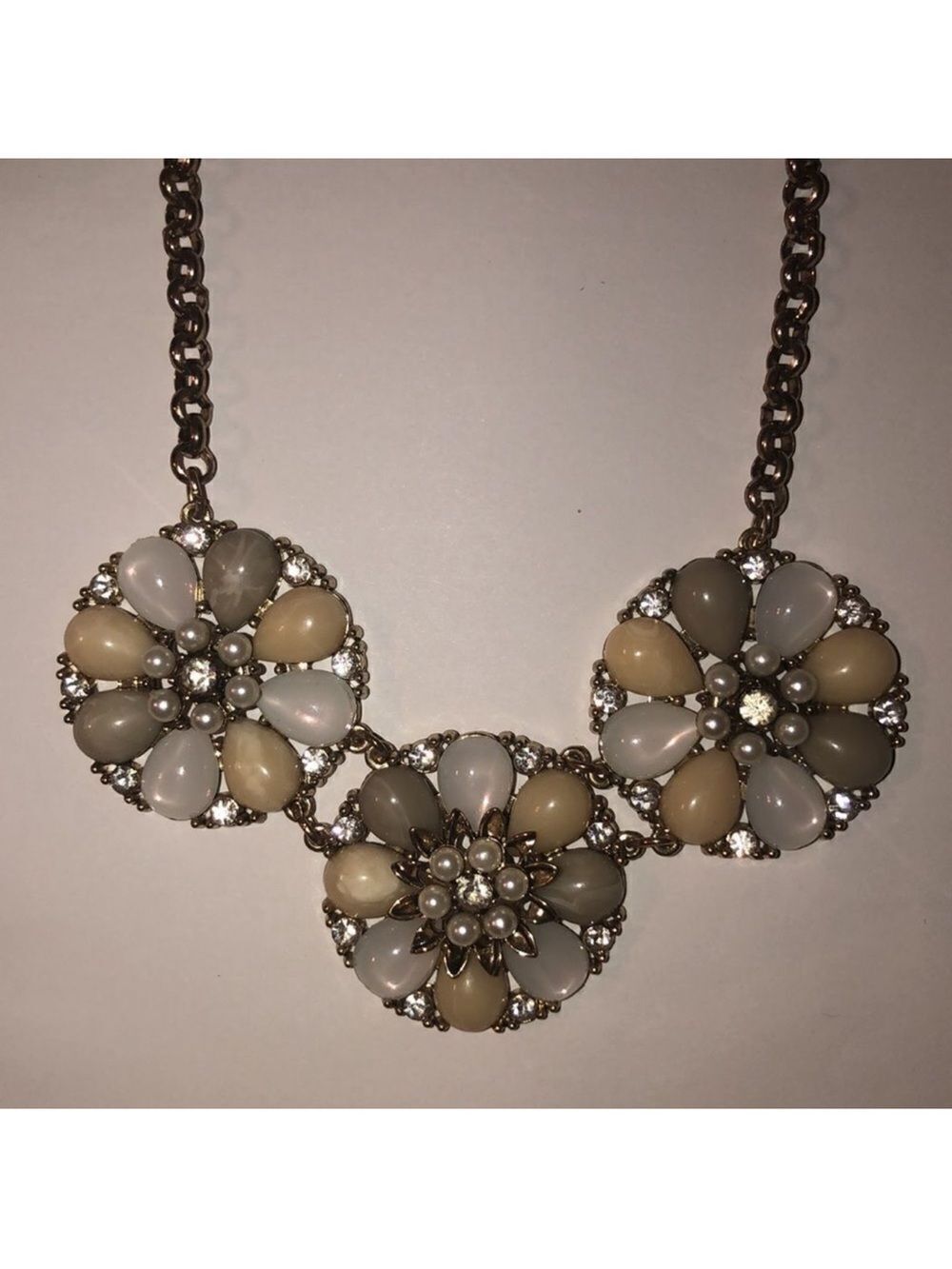 The Limited Gold Tone Cream Silver Necklace